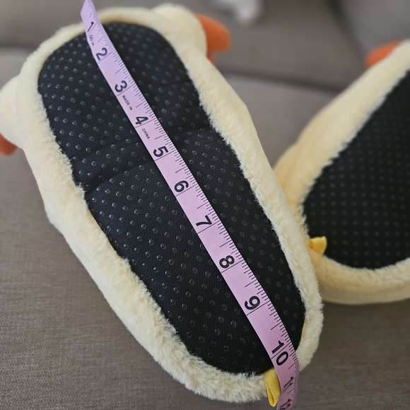 Yellow chunky big duck winter fleece indoor slippers - Picture 8 of 11